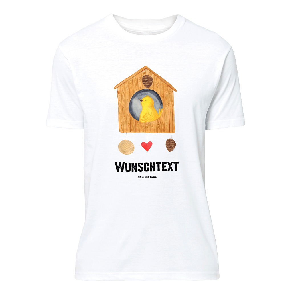 Personalisiertes T-Shirt Vogelhaus Home T-Shirt Personalisiert, T-Shirt mit Namen, T-Shirt mit Aufruck, Männer, Frauen, Wunschtext, Bedrucken, Tiermotive, Gute Laune, lustige Sprüche, Tiere, Vogelhaus, Vogel, Home sweet Home, Einzug, Umzug, Geschenk, Einzugsgeschenk, Hausbau, Haus