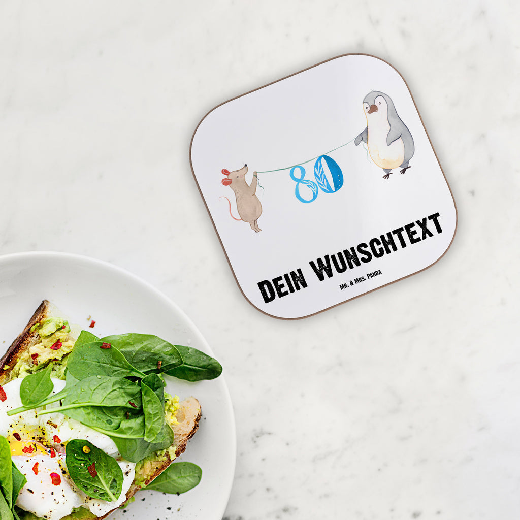 Personalisierte Untersetzer 80. Geburtstag Maus Pinguin Personalisierte Untersetzer, PErsonalisierte Bierdeckel, Personalisierte Glasuntersetzer, Peronalisierte Untersetzer Gläser, Personalisiert Getränkeuntersetzer, Untersetzer mit Namen, Bedrucken, Personalisieren, Namensaufdruck, Geburtstag, Geburtstagsgeschenk, Geschenk, Party, Feiern, Torte, Kuchen