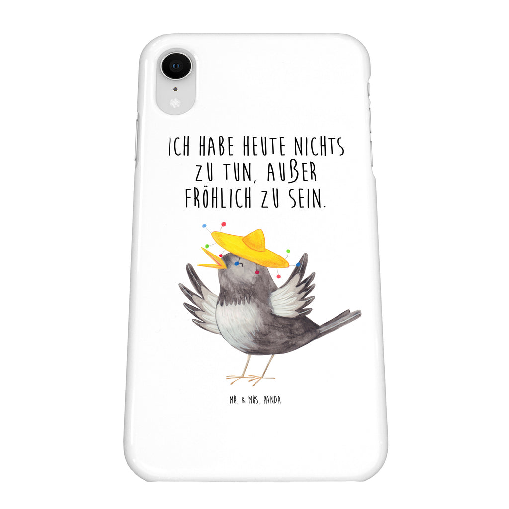 Handyhülle Rabe Sombrero Handyhülle, Handycover, Cover, Handy, Hülle, Iphone 10, Iphone X, Tiermotive, Gute Laune, lustige Sprüche, Tiere, Rabe, Vogel, Vögel, Spruch positiv, fröhlich sein, glücklich sein, Glück Spruch, froh, Elster, Motivation