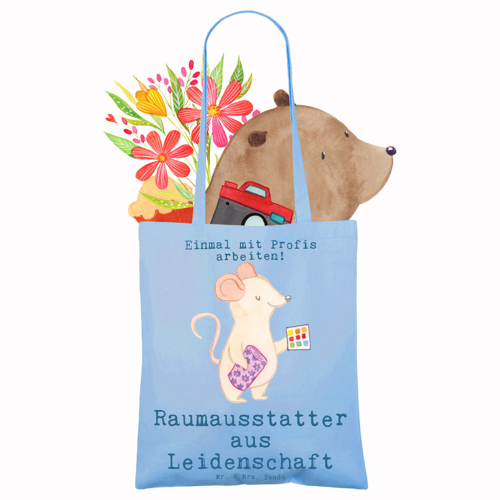 Tragetasche Raumausstatter aus Leidenschaft Beuteltasche, Beutel, Einkaufstasche, Jutebeutel, Stoffbeutel, Tasche, Shopper, Umhängetasche, Strandtasche, Schultertasche, Stofftasche, Tragetasche, Badetasche, Jutetasche, Einkaufstüte, Laptoptasche, Beruf, Ausbildung, Jubiläum, Abschied, Rente, Kollege, Kollegin, Geschenk, Schenken, Arbeitskollege, Mitarbeiter, Firma, Danke, Dankeschön