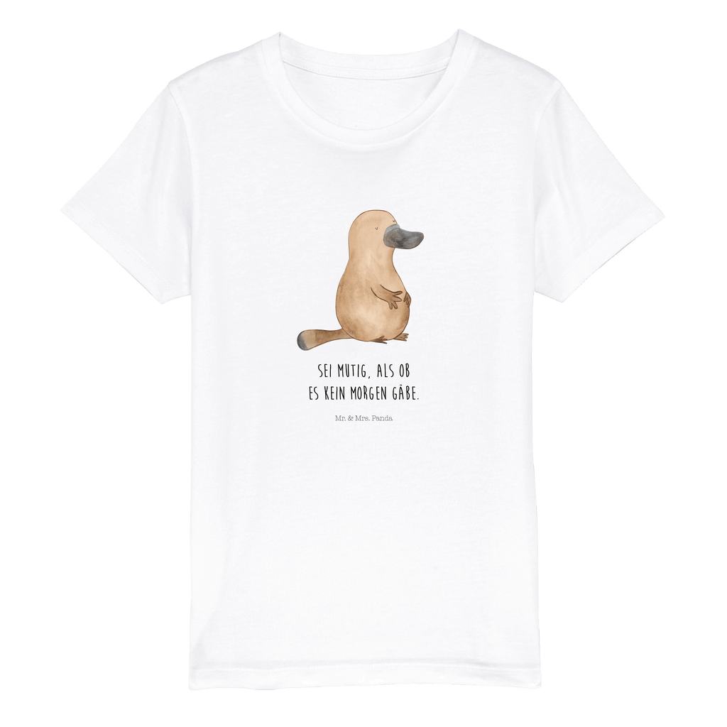 Organic Kinder T-Shirt Schnabeltier mutig Kinder T-Shirt, Kinder T-Shirt Mädchen, Kinder T-Shirt Jungen, Meerestiere, Meer, Urlaub, Schnabeltier, Mut, mutig, Lebensweisheit, Schnabeltiere, Motivation, Training, Büro, Arbeit, Neuanfang, Neustart, Weltreise, Raodtrip