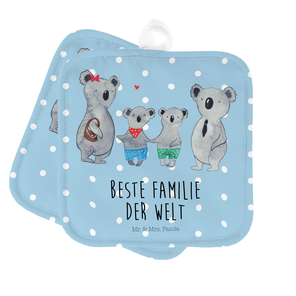 2er Set Topflappen  Koala Familie zwei Topflappen, Topfuntersetzer, Ofenhandschuh, Topflappen Set, Topflappen lustig, Topflappen mit Spruch, Ofenhandschuhe, Topfhandschuhe, Topfhandschuh, Topflappenset, Topflappen 2er Set, Schöne Topflappen, Familie, Vatertag, Muttertag, Bruder, Schwester, Mama, Papa, Oma, Opa, Koala, Koalabär, beste Familie, Familienzeit, Familienleben, Koalafamilie, Lieblingsfamilie