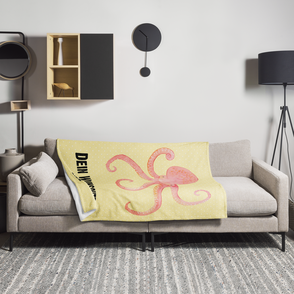 Personalisierte Decke Tintenfisch Personalisierte Decke, Decke mit Namen, Kuscheldecke mit Namen, Decke bedrucken, Kuscheldecke bedrucken, Tiermotive, Gute Laune, lustige Sprüche, Tiere, Meer, Meerestier, Krake, Tintenfisch, Arme, Wasser, Ozean