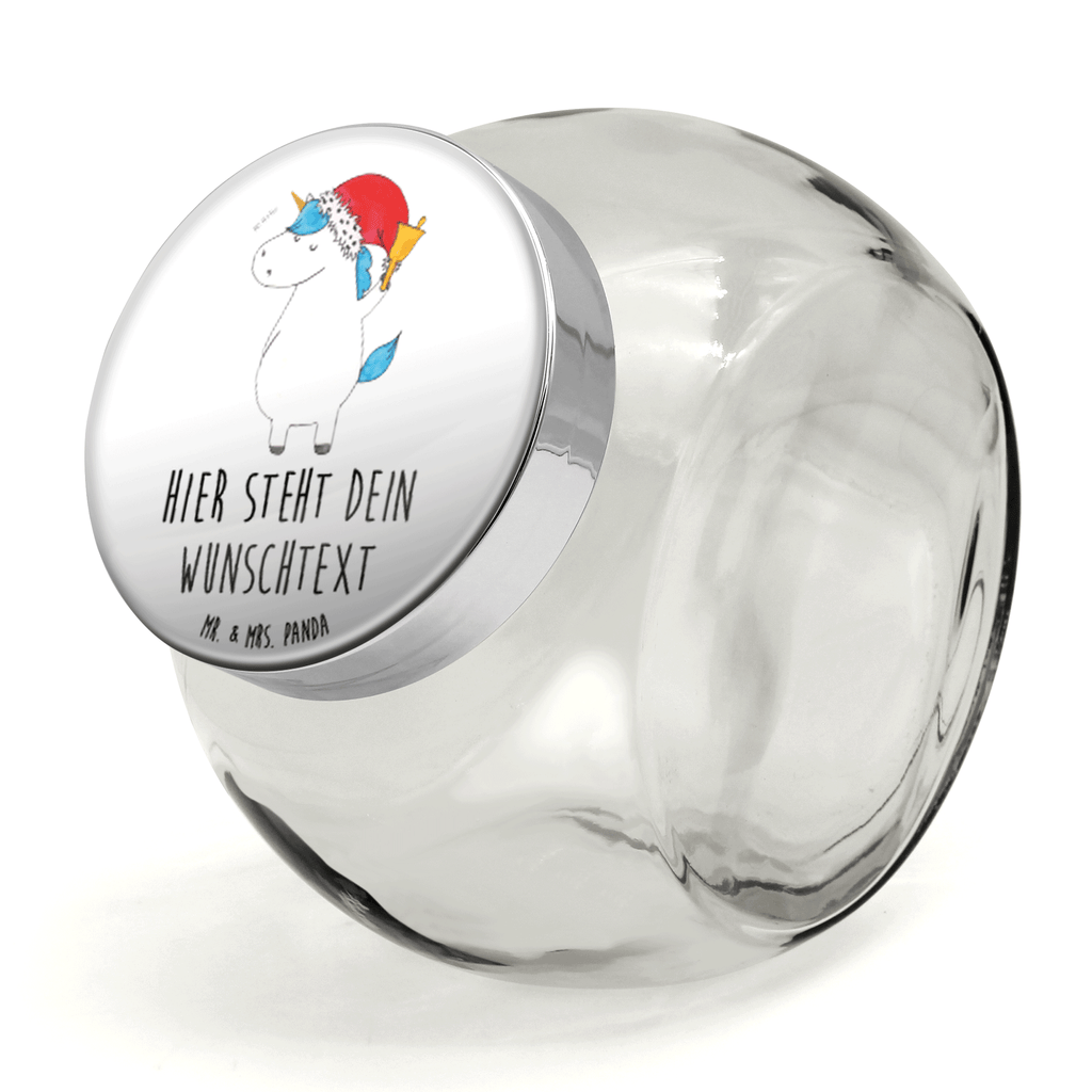 Personalisiertes Bonbonglas Einhorn Weihnachtsmann Vorratsdose, Vorratsbehälter, Süßigkeitenglas, Süßigkeitendose, Kaffeedose, Müslidose, Teedose, Keksbehälter, Keksedose, Glasdose, Glasbälter, Vorratsglas, Küchenbehälter, Aufbewahrungsdose, Aufbewahungsglas, Gewürzdose, Küchenorganizer, Snackdose, Einhorn, Einhörner, Einhorn Deko, Pegasus, Unicorn, Gin, Schokolade, Schoki, Weihnachten, Weihnachtsmann, Nikolaus, Wunschzettel, Wunschliste, Feenstaub