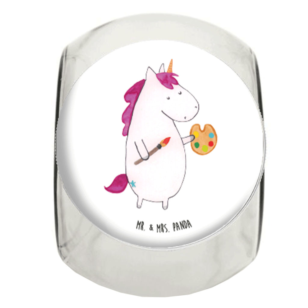 Bonbonglas Einhorn Künstler Vorratsdose, Vorratsbehälter, Süßigkeitenglas, Süßigkeitendose, Kaffeedose, Müslidose, Teedose, Keksbehälter, Keksedose, Glasdose, Glasbälter, Vorratsglas, Küchenbehälter, Aufbewahrungsdose, Aufbewahungsglas, Gewürzdose, Küchenorganizer, Snackdose, Einhorn, Einhörner, Einhorn Deko, Unicorn, Englisch, Künstler, Artist, Malen, Zeichnen, Welt, Farbe, Stift, Pinsel, Geschenk, Maler