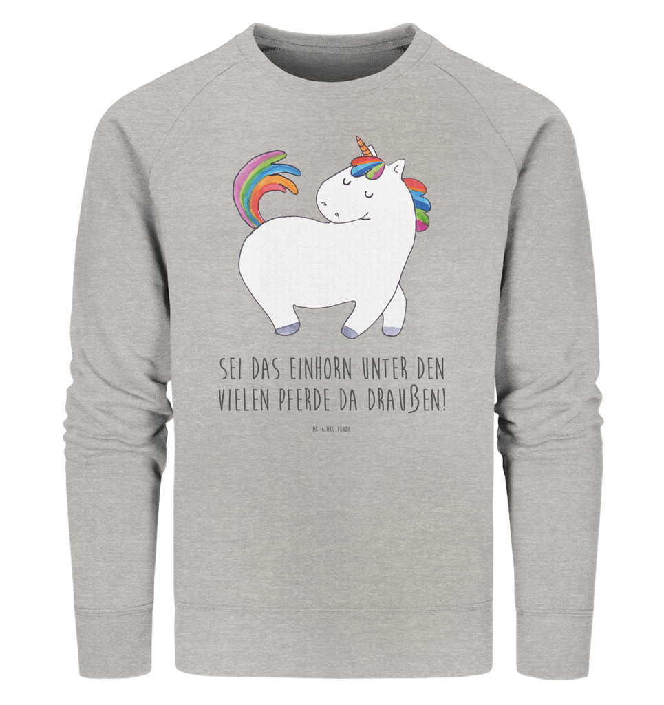 Organic Pullover Einhorn stolzierend Pullover, Pullover Männer, Pullover Frauen, Sweatshirt, Sweatshirt Männer, Sweatshirt Frauen, Unisex, Einhorn, Einhörner, Einhorn Deko, Pegasus, Unicorn, stolz, anders, bunt, Pferd, Reiter, Reiten, Freundin, Geschenk