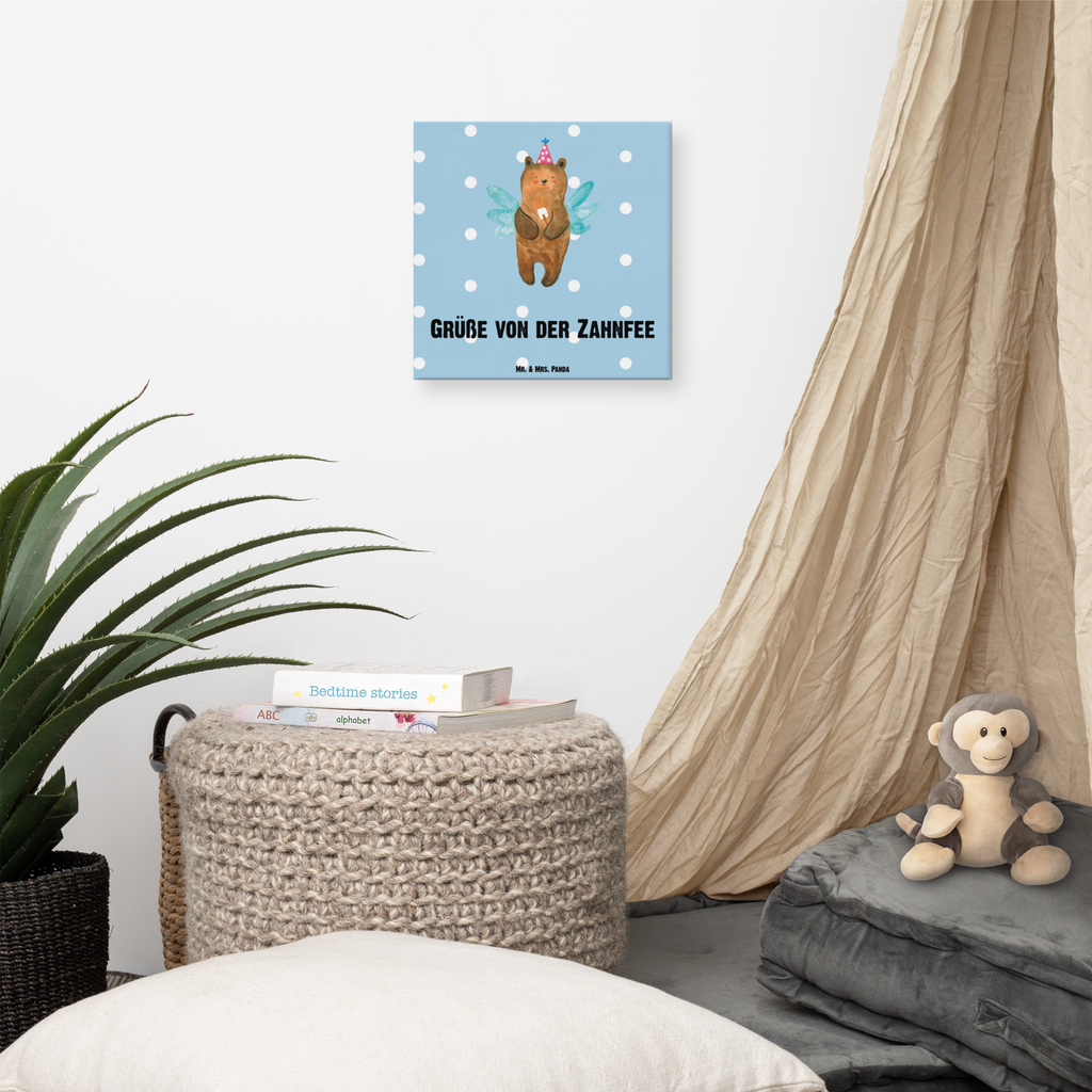 Leinwand Bild Bär Zahnfee Leinwand, Bild, Kunstdruck, Wanddeko, Dekoration, Bär, Teddy, Teddybär, Zahnfee, Fee, Milchzahn, Erster Zahn