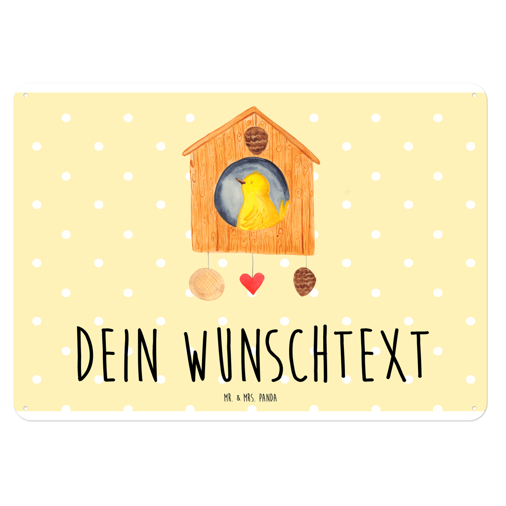 Personalisiertes Blechschild Vogelhaus Home Blechschild, Metallschild, Geschenk Schild, Schild, Magnet-Metall-Schild, Deko Schild, Wandschild, Wand-Dekoration, Türschild, Tiermotive, Gute Laune, lustige Sprüche, Tiere, Vogelhaus, Vogel, Home sweet Home, Einzug, Umzug, Geschenk, Einzugsgeschenk, Hausbau, Haus