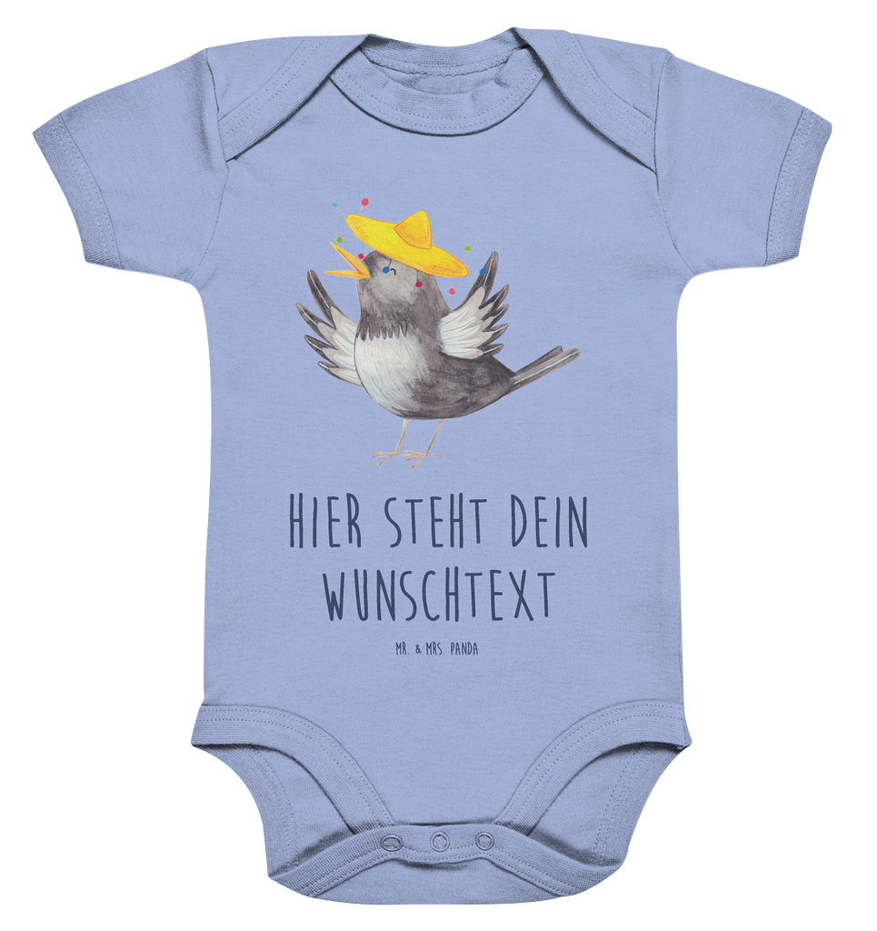 Personalisierter Baby Body Rabe mit Sombrero Personalisierter Baby Body, Personalisierte Babykleidung, Personalisierter Babystrampler, Personalisierter Strampler, Personalisierter Wickelbody, Personalisierte Baby Erstausstattung, Junge, Mädchen, Tiermotive, Gute Laune, lustige Sprüche, Tiere, Rabe, Vogel, Vögel, Spruch positiv, fröhlich sein, glücklich sein, Glück Spruch, froh, Elster, Motivation