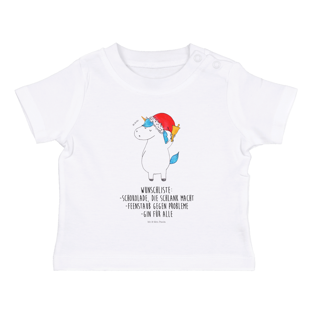 Organic Baby Shirt Einhorn Weihnachtsmann Baby T-Shirt, Jungen Baby T-Shirt, Mädchen Baby T-Shirt, Shirt, Einhorn, Einhörner, Einhorn Deko, Pegasus, Unicorn, Gin, Schokolade, Schoki, Weihnachten, Weihnachtsmann, Nikolaus, Wunschzettel, Wunschliste, Feenstaub