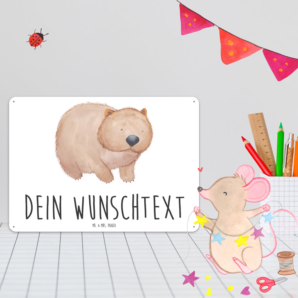 Personalisiertes Blechschild Wombat Blechschild, Metallschild, Geschenk Schild, Schild, Magnet-Metall-Schild, Deko Schild, Wandschild, Wand-Dekoration, Türschild, Tiermotive, Gute Laune, lustige Sprüche, Tiere, Wombat, Das Leben ist schön, Motivation, Spruch, Australien