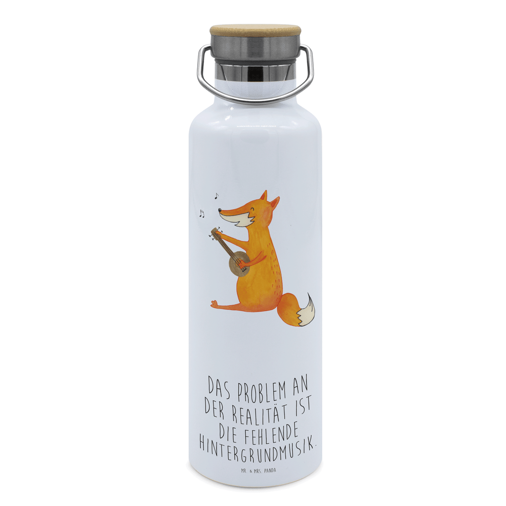 Trinkflasche Fuchs Gitarre Thermosflasche, Isolierflasche, Edelstahl, Trinkflasche, isoliert, Wamrhaltefunktion, Sportflasche, Flasche zum Sport, Sportlerflasche, Fuchs, Füchse, Geschenk Musiker, Musik Spruch, Musikerin, Sänger, Sängerin, Gitarre