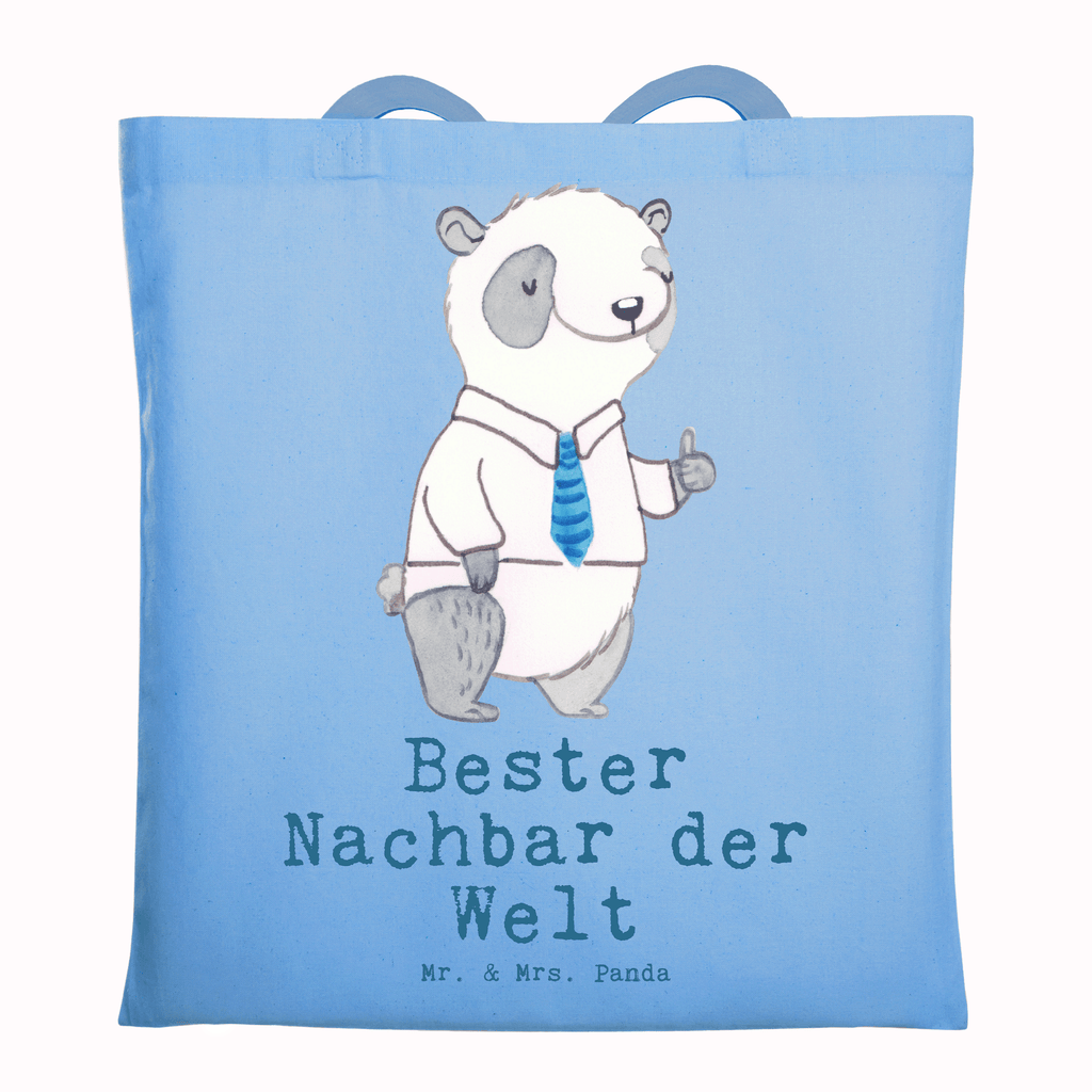 Tragetasche Panda Bester Nachbar der Welt Beuteltasche, Beutel, Einkaufstasche, Jutebeutel, Stoffbeutel, Tasche, Shopper, Umhängetasche, Strandtasche, Schultertasche, Stofftasche, Tragetasche, Badetasche, Jutetasche, Einkaufstüte, Laptoptasche, für, Dankeschön, Geschenk, Schenken, Geburtstag, Geburtstagsgeschenk, Geschenkidee, Danke, Bedanken, Mitbringsel, Freude machen, Geschenktipp, Nachbar, Nachbarn, Nachbarschaft, Freund, Angrenzer, Anwohner, Bewohner, Freundschaft