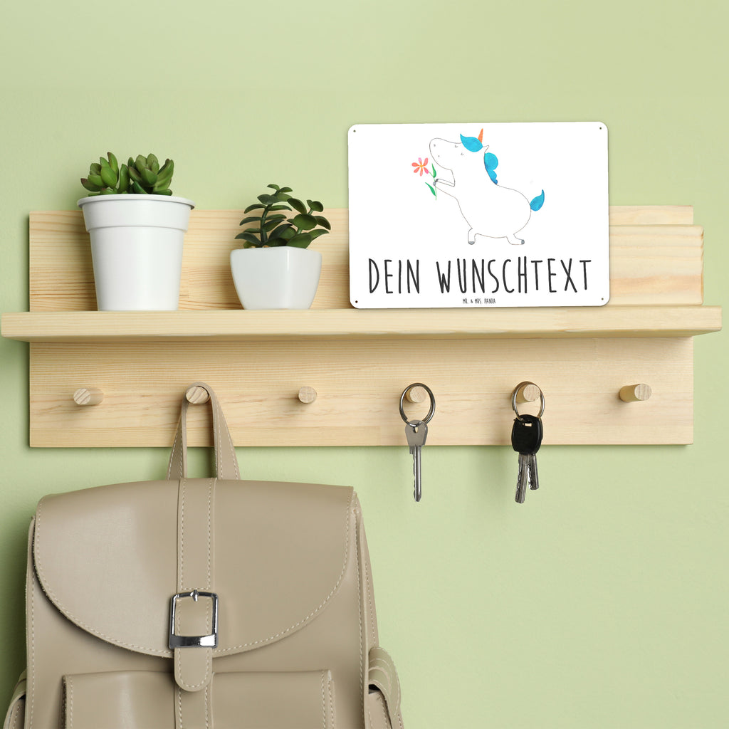 Personalisiertes Blechschild Einhorn Blume Blechschild, Metallschild, Geschenk Schild, Schild, Magnet-Metall-Schild, Deko Schild, Wandschild, Wand-Dekoration, Türschild, Einhorn, Einhörner, Einhorn Deko, Pegasus, Unicorn, Liebe, Liebesbeweis, Antrag, Heiratsantrag, Verlobung, Ehepaar, Pärchen, Partner, Freund, Freundin, Ehe, heiraten