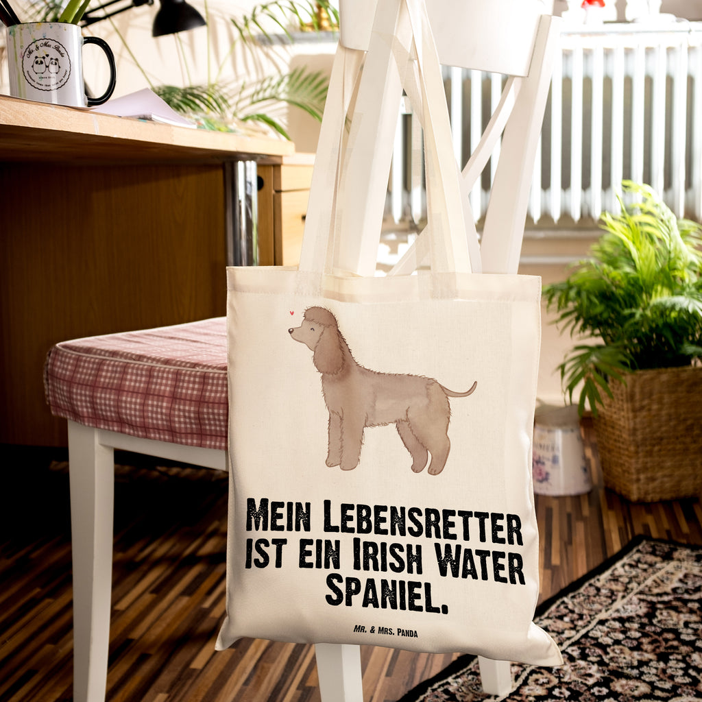 Tragetasche Irish Water Spaniel Lebensretter Beuteltasche, Beutel, Einkaufstasche, Jutebeutel, Stoffbeutel, Tasche, Shopper, Umhängetasche, Strandtasche, Schultertasche, Stofftasche, Tragetasche, Badetasche, Jutetasche, Einkaufstüte, Laptoptasche, Hund, Hunderasse, Rassehund, Hundebesitzer, Geschenk, Tierfreund, Schenken, Welpe, Irish Water Spaniel, Jagdhund