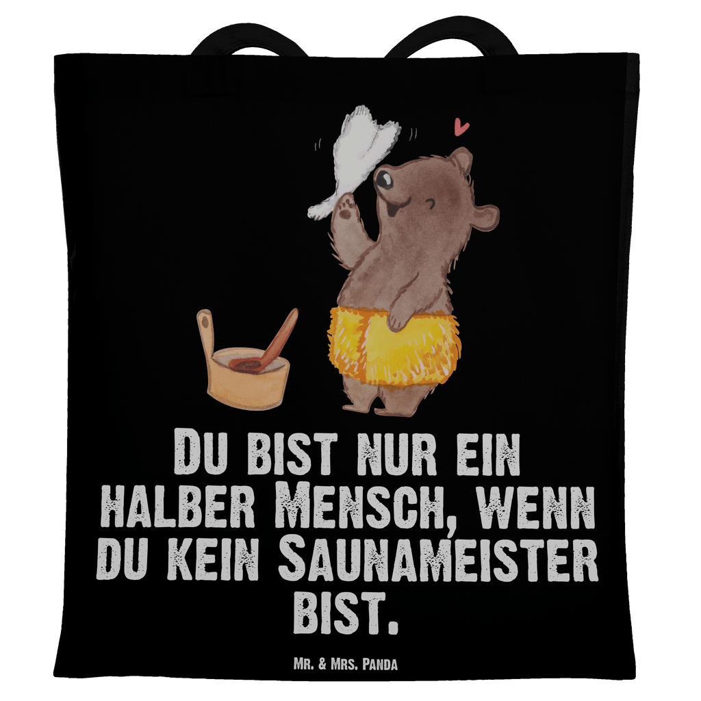 Tragetasche Saunameister mit Herz Beuteltasche, Beutel, Einkaufstasche, Jutebeutel, Stoffbeutel, Beruf, Ausbildung, Jubiläum, Abschied, Rente, Kollege, Kollegin, Geschenk, Schenken, Arbeitskollege, Mitarbeiter, Firma, Danke, Dankeschön