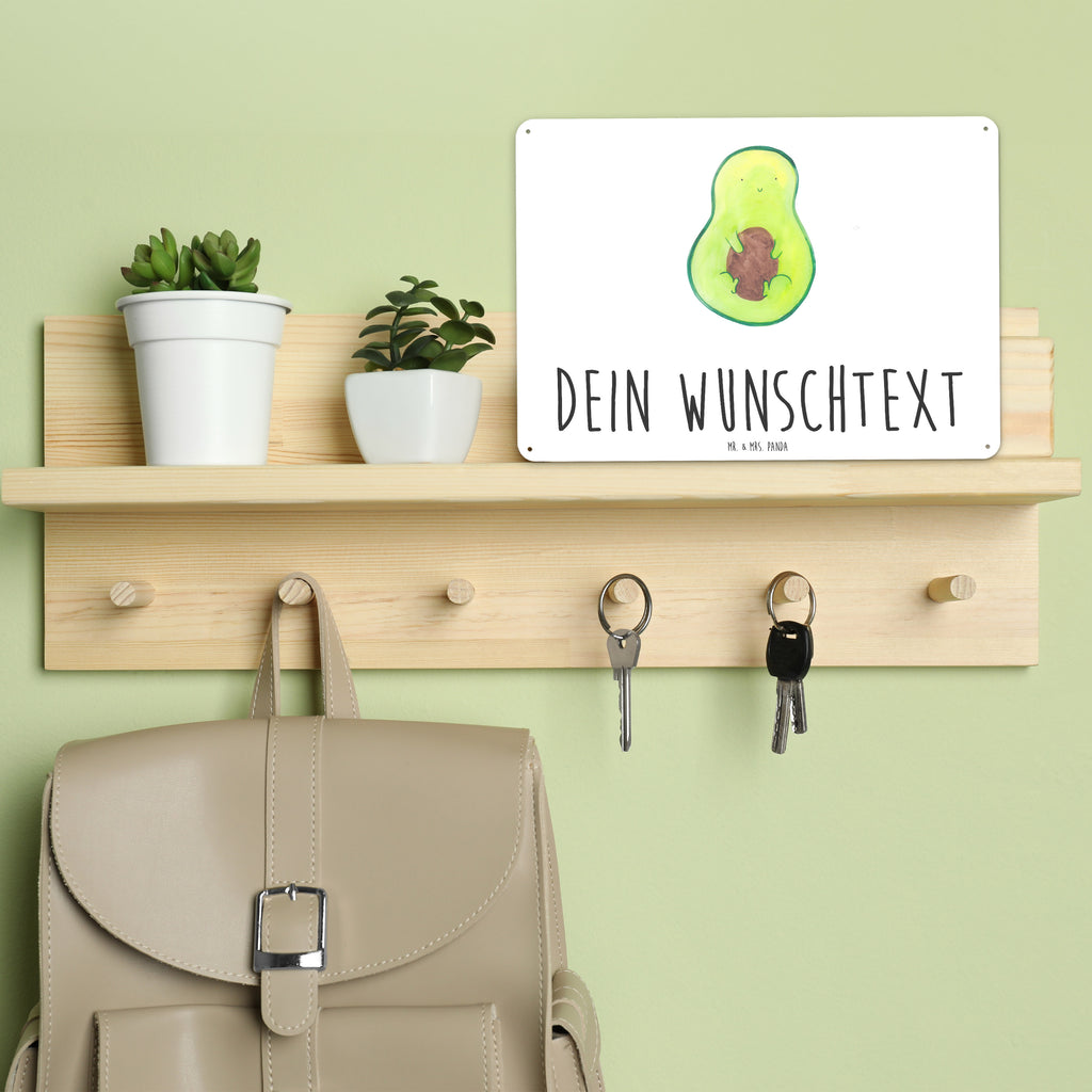 Personalisiertes Blechschild Avocado Kern Blechschild, Metallschild, Geschenk Schild, Schild, Magnet-Metall-Schild, Deko Schild, Wandschild, Wand-Dekoration, Türschild, Avocado, Veggie, Vegan, Gesund, Avokado, Avocadokern, Kern, Pflanze, Spruch Leben