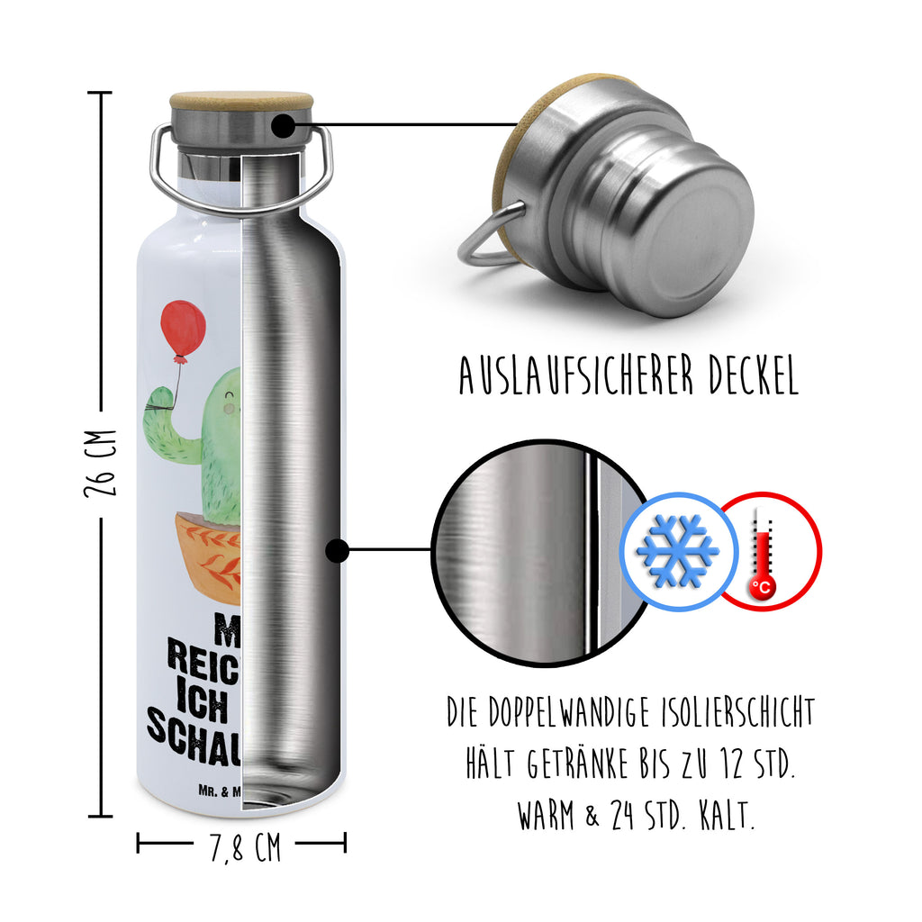 Trinkflasche Kaktus Luftballon Thermosflasche, Isolierflasche, Edelstahl, Trinkflasche, isoliert, Wamrhaltefunktion, Sportflasche, Flasche zum Sport, Sportlerflasche, Kaktus, Kakteen, Luftballon, Neustart, Freude, Büro, Stress, Büroalltag, Freundin, Freund, Ausbildung, Prüfung