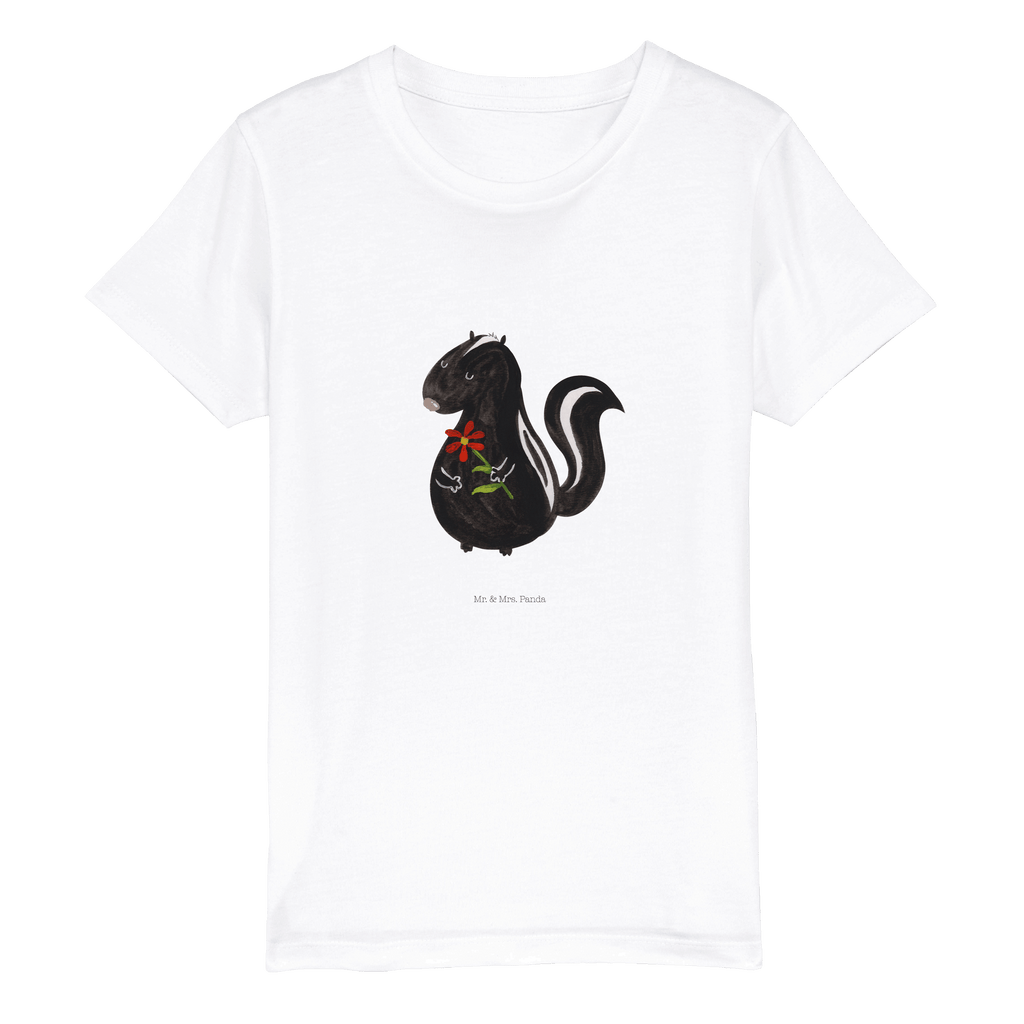 Organic Kinder T-Shirt Stinktier Blume Kinder T-Shirt, Kinder T-Shirt Mädchen, Kinder T-Shirt Jungen, Stinktier, Skunk, Wildtier, Raubtier, Stinker, Stinki, Tagträumer, verträumt, Dreams, Träume