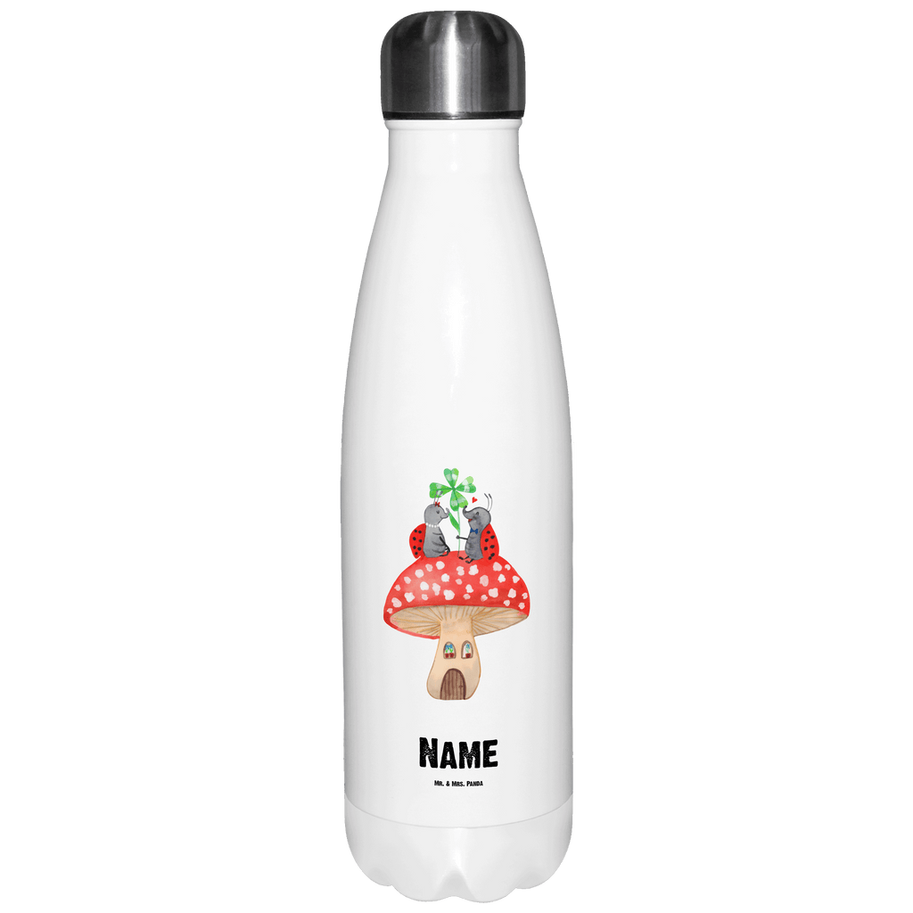 Personalisierte Thermosflasche Marienkäfer Paar Fliegenpilz Personalisierte Isolierflasche, Personalisierte Thermoflasche, Personalisierte Trinkflasche, Trinkflasche Mit Namen, Wunschname, Bedrucken, Namensflasche, Tiermotive, Gute Laune, lustige Sprüche, Tiere, Haus, Wohnung, zuhause, Fliegenpilz, Marienkäfer, Fleigenpilzhaus