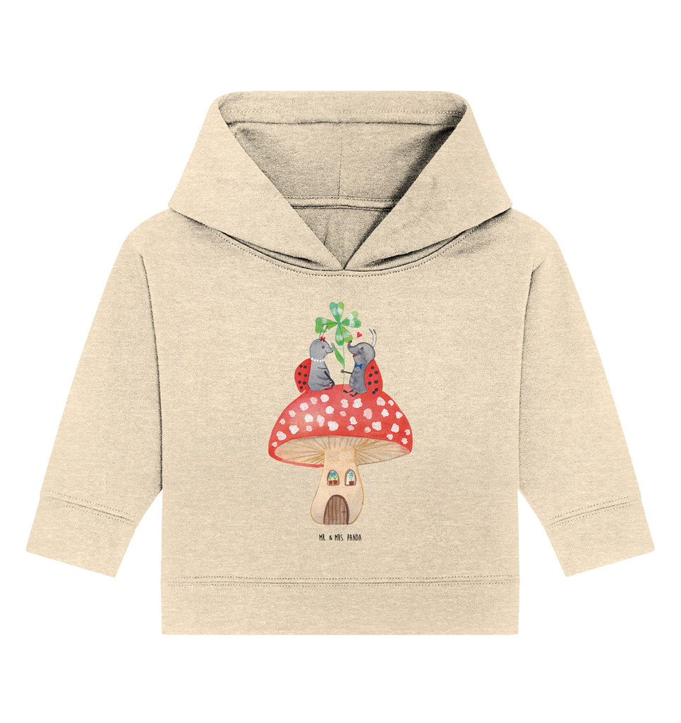 Organic Baby Hoodie Marienkäfer Fliegenpilz Baby Kapuzenshirt, Baby Kapuzensweatshirt, Baby Hoodie, Baby Pullover, Tiermotive, Gute Laune, lustige Sprüche, Tiere, Haus, Wohnung, zuhause, Fliegenpilz, Marienkäfer, Fleigenpilzhaus