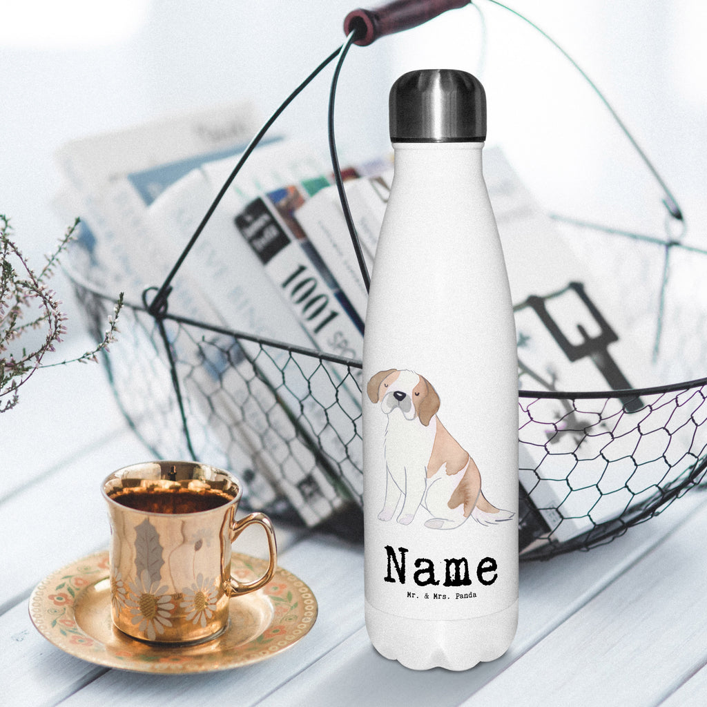 Personalisierte Thermosflasche Saint Bernard Lebensretter Personalisierte Isolierflasche, Personalisierte Thermoflasche, Personalisierte Trinkflasche, Trinkflasche Mit Namen, Wunschname, Bedrucken, Namensflasche, Hund, Hunderasse, Rassehund, Hundebesitzer, Geschenk, Tierfreund, Schenken, Welpe, St. Bernhardshund, Chien du Saint-Bernard, Saint Bernard Dog, Perro San Bernardo, Saint Bernard