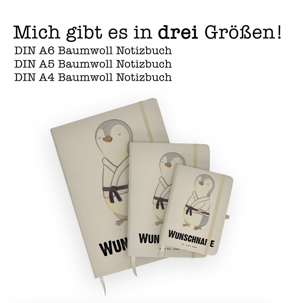 DIN A4 Personalisiertes Notizbuch Pinguin Karate Personalisiertes Notizbuch, Notizbuch mit Namen, Notizbuch bedrucken, Personalisierung, Namensbuch, Namen, Geschenk, Sport, Sportart, Hobby, Schenken, Danke, Dankeschön, Auszeichnung, Gewinn, Sportler, Karate, Kampfsportart, Selbstverteidigung, Kampfkunst, Karate Verein