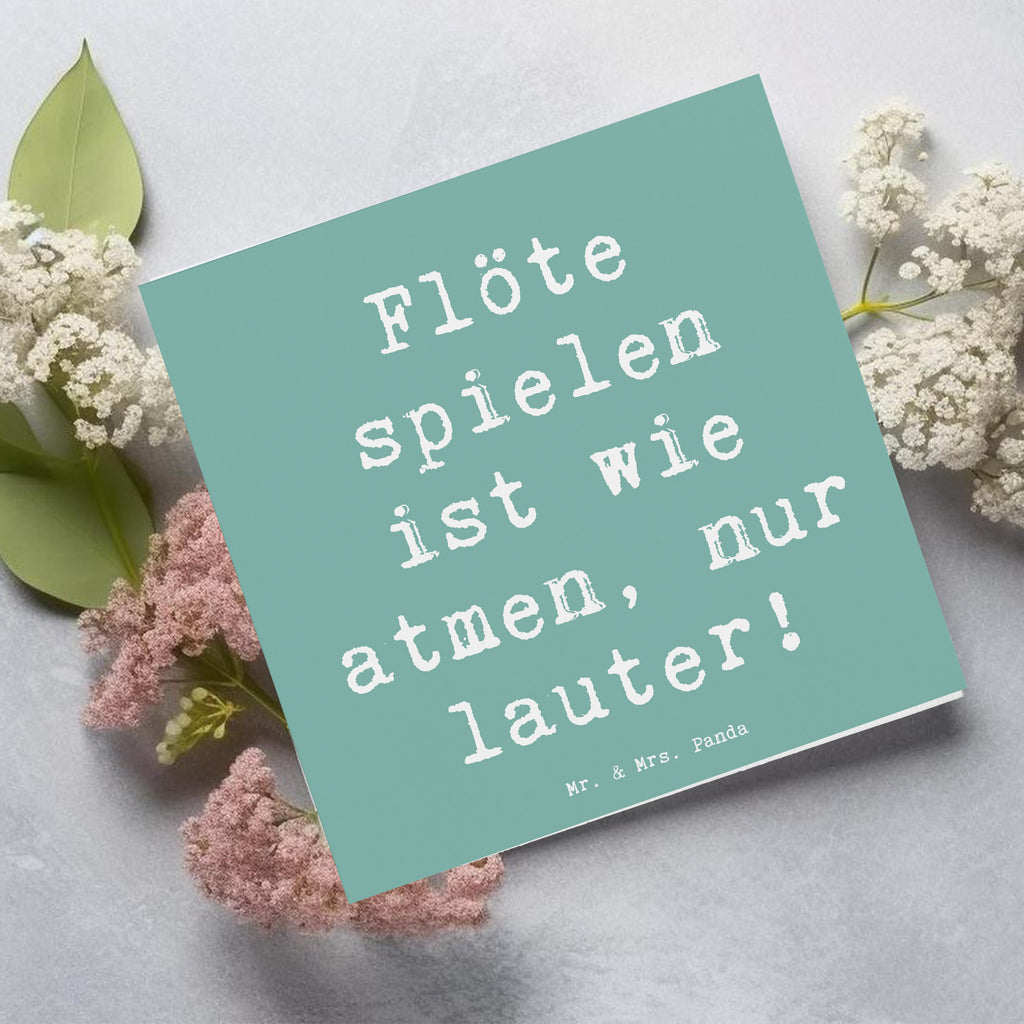 Deluxe Karte Spruch Flöte Atem Karte, Grußkarte, Klappkarte, Einladungskarte, Glückwunschkarte, Hochzeitskarte, Geburtstagskarte, Hochwertige Grußkarte, Hochwertige Klappkarte, Instrumente, Geschenke Musiker, Musikliebhaber