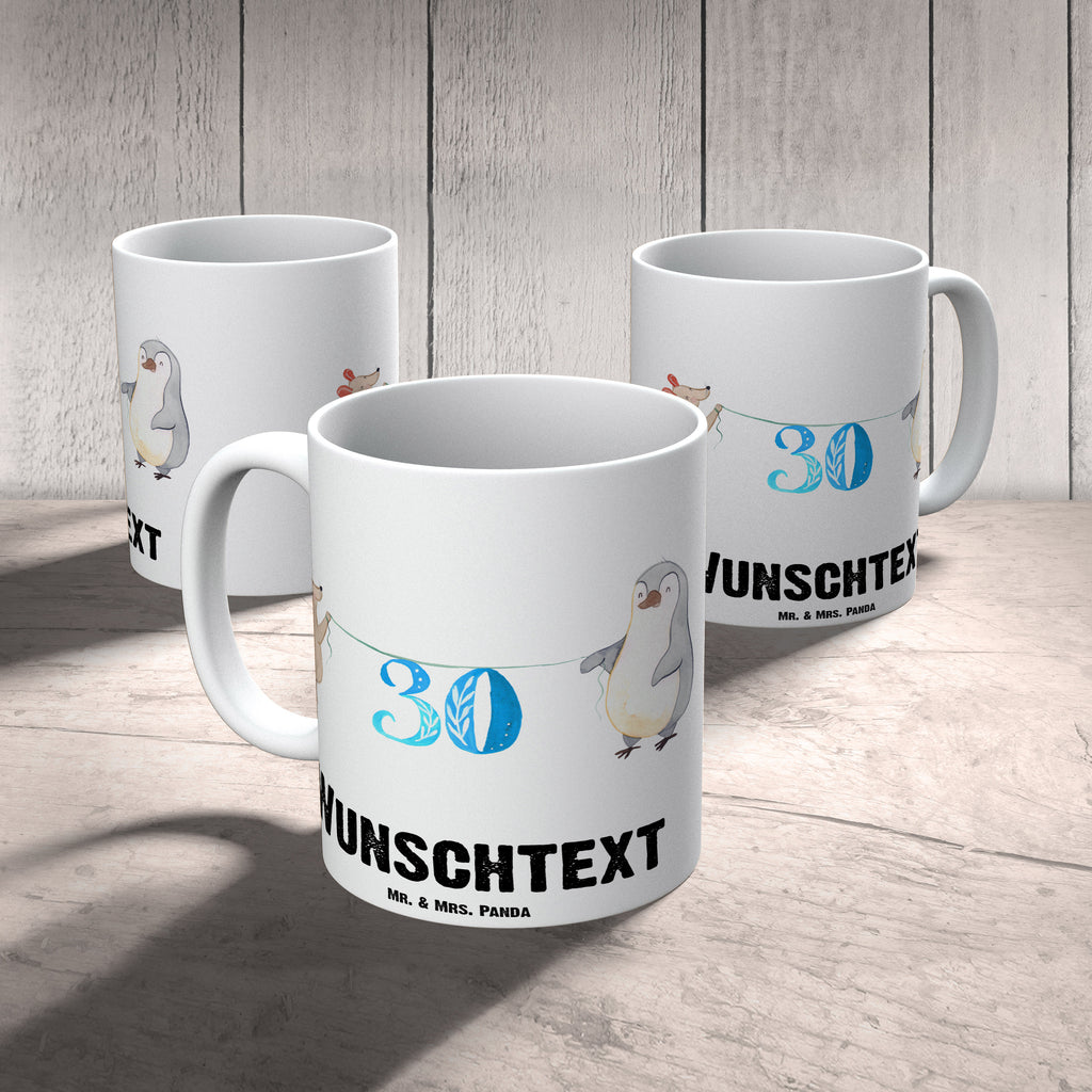 Personalisierte Tasse 30. Geburtstag Maus Pinguin Personalisierte Tasse, Namenstasse, Wunschname, Personalisiert, Tasse, Namen, Drucken, Tasse mit Namen, Geburtstag, Geburtstagsgeschenk, Geschenk, Party, Feiern, Torte, Kuchen