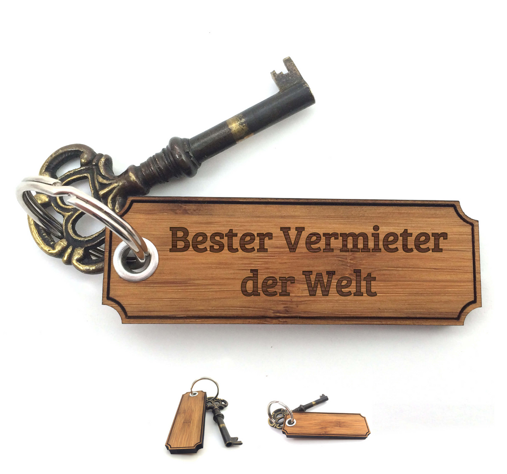 Schlüsselanhänger Classic Gravur Vermieter Schlüsselanhänger, Anhänger, Taschenanhänger, Glücksbringer, Schlüsselbund, Schlüsselanhänger Holz, Schlüsselanhänger aus Holz, Holz Schlüsselanhänger, Holzschlüsselanhänger, Geschenke, Schenken, Gravur