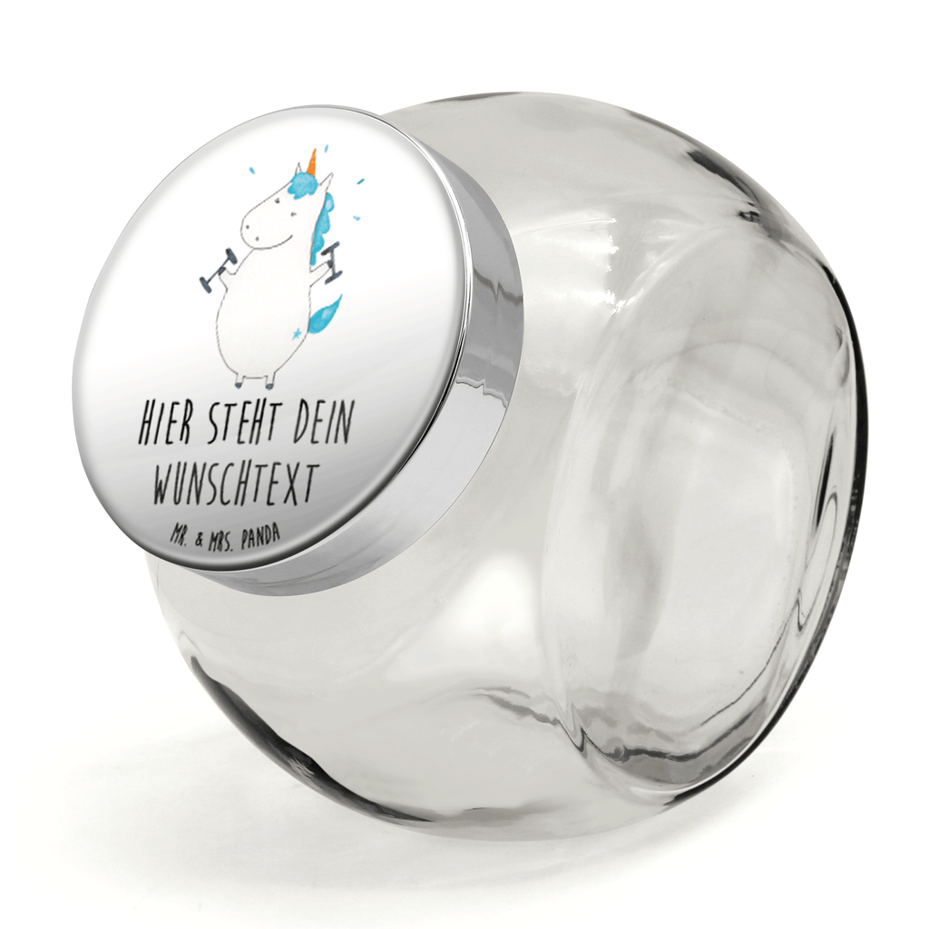 Personalisiertes Bonbonglas Einhorn Fitness Vorratsdose, Vorratsbehälter, Süßigkeitenglas, Süßigkeitendose, Kaffeedose, Müslidose, Teedose, Keksbehälter, Keksedose, Glasdose, Glasbälter, Vorratsglas, Küchenbehälter, Aufbewahrungsdose, Aufbewahungsglas, Gewürzdose, Küchenorganizer, Snackdose, Einhorn, Einhörner, Einhorn Deko, Pegasus, Unicorn, Gym, Fitness, Fitnessstudio, Diät, Abnehmen, Sport, Pumpen, Geräte, Sixpack