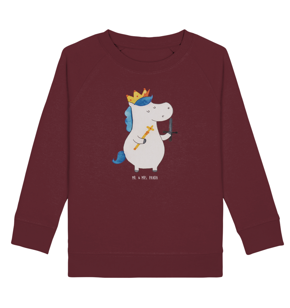 Organic Kinder Pullover Einhorn König mit Schwert Kinder Pullover, Kinder Sweatshirt, Jungen, Mädchen, Einhorn, Einhörner, Einhorn Deko, Pegasus, Unicorn, König, Ritter, Mittelalter