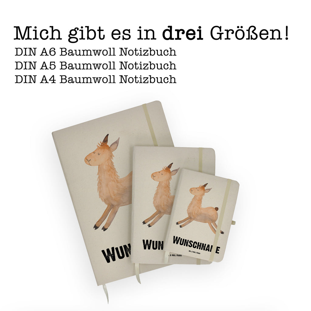 DIN A4 Personalisiertes Notizbuch Lama springend Personalisiertes Notizbuch, Notizbuch mit Namen, Notizbuch bedrucken, Personalisierung, Namensbuch, Namen, Lama, Alpaka, Lamas, Lieblingstag, Happy day, fröhlich, Glück, Freundin, Liebeskummer, Neustart, guten Morgen, Start, Prüfung, Abitur