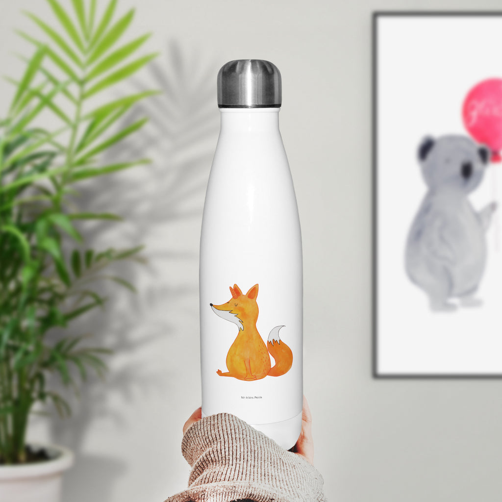 Thermosflasche Fuchshörnchen Isolierflasche, Thermoflasche, Trinkflasche, Thermos, Edelstahl, Einhorn, Einhörner, Einhorn Deko, Pegasus, Unicorn, Fuchs, Unicorns, Fuchshörnchen, Fuchshorn, Foxycorn, Füchse