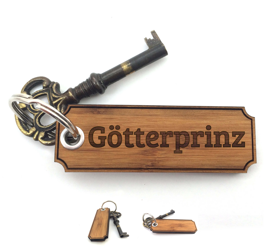 Schlüsselanhänger Classic Gravur Götterprinz Schlüsselanhänger, Anhänger, Taschenanhänger, Glücksbringer, Schlüsselbund, Schlüsselanhänger Holz, Schlüsselanhänger aus Holz, Holz Schlüsselanhänger, Holzschlüsselanhänger, Geschenke, Schenken, Gravur