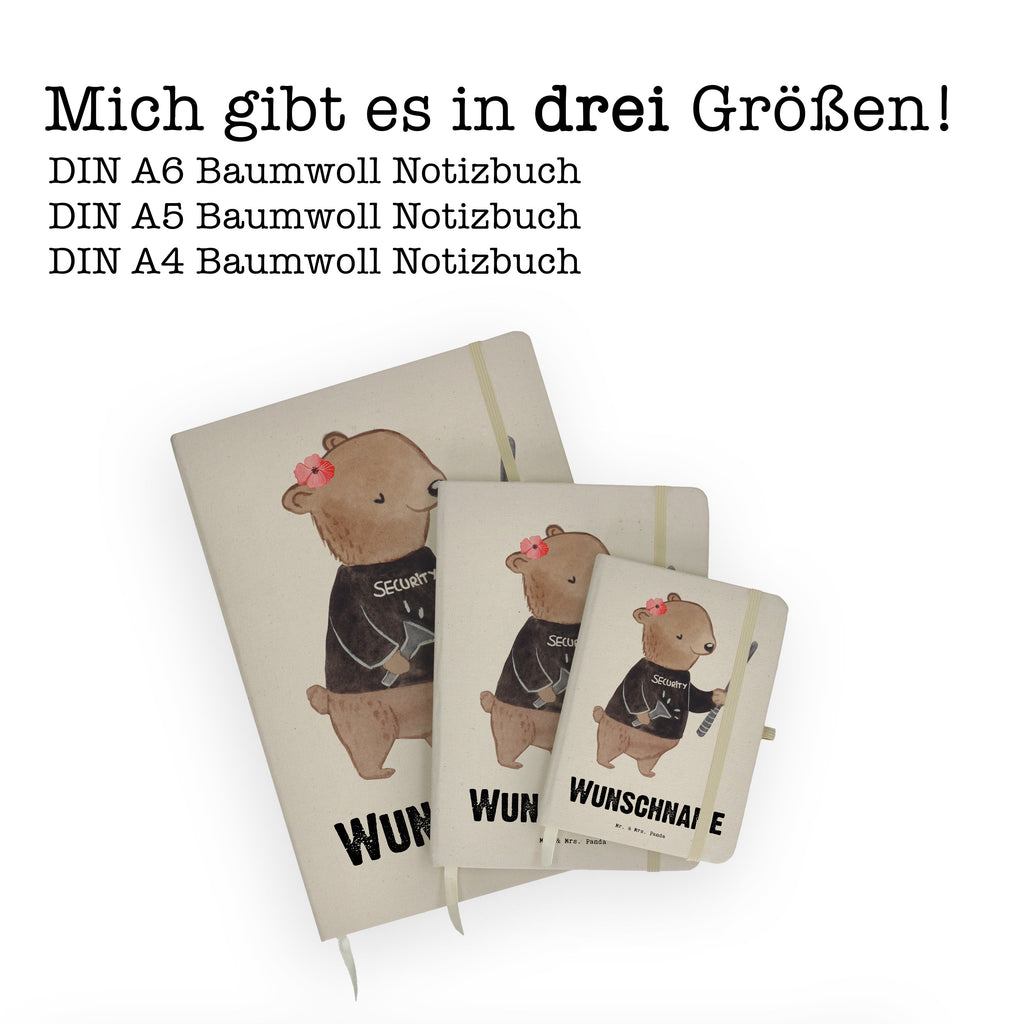 DIN A4 Personalisiertes Notizbuch Security Mitarbeiterin mit Herz Personalisiertes Notizbuch, Notizbuch mit Namen, Notizbuch bedrucken, Personalisierung, Namensbuch, Namen, Beruf, Ausbildung, Jubiläum, Abschied, Rente, Kollege, Kollegin, Geschenk, Schenken, Arbeitskollege, Mitarbeiter, Firma, Danke, Dankeschön