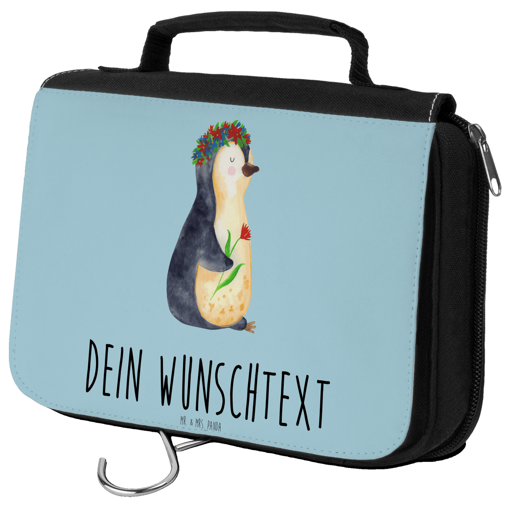 Personalisierter Kulturbeutel Pinguin Blumen Personalisierter Kulturbeutel, Personalisierte Waschtasche, Personalisierte Kosmetiktasche, Damen, Herren, Personalisierte Aufbewahrungstasche, Personalisierte Schminktasche, Personalisierter Kosmetikbeutel, Personalisierter Organizer, Personalisierte Kulturtasche, Personalisierte Schminkutensil, Personalisierung, Wunschtext, Wunschname, Selbst bedrucken, Kulturbeutel mit Namen, Pinguin, Pinguine, Blumenkranz, Universum, Leben, Wünsche, Ziele, Lebensziele, Motivation, Lebenslust, Liebeskummer, Geschenkidee