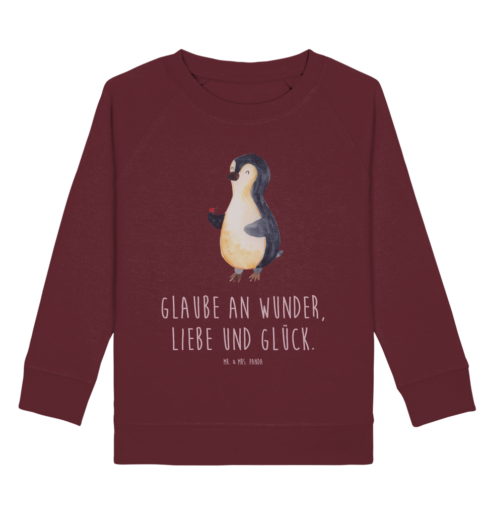 Organic Kinder Pullover Pinguin Marienkäfer Kinder Pullover, Kinder Sweatshirt, Jungen, Mädchen, Pinguin, Pinguine, Marienkäfer, Liebe, Wunder, Glück, Freude, Lebensfreude