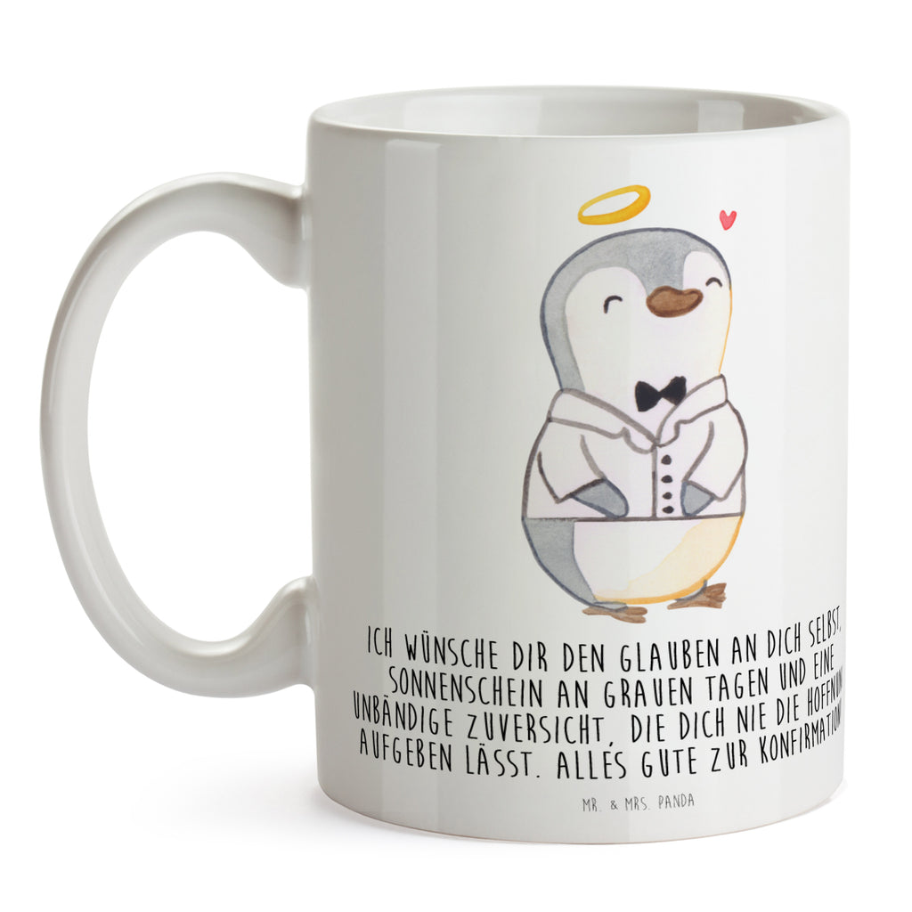 Tasse Pinguin Konfirmation Hemd Tasse, Kaffeetasse, Teetasse, Becher, Kaffeebecher, Teebecher, Keramiktasse, Porzellantasse, Büro Tasse, Geschenk Tasse, Tasse Sprüche, Tasse Motive, Kaffeetassen, Tasse bedrucken, Designer Tasse, Cappuccino Tassen, Schöne Teetassen, Konfirmation, Kommunion, Jugendweihe, Konfirmation Geschenk, Sonnenschein, Zuversicht, Vertrauen, Hoffnung