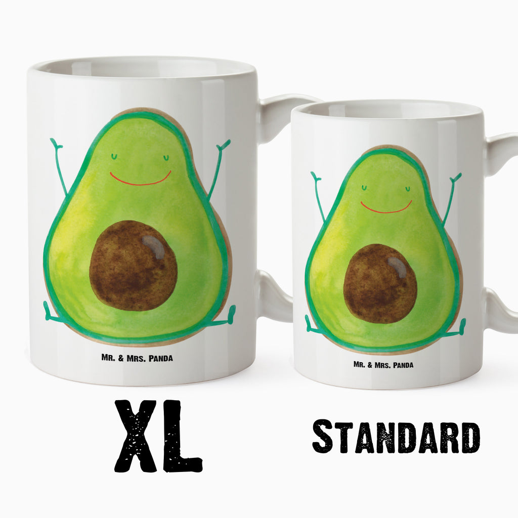 XL Tasse Avocado Happy XL Tasse, Große Tasse, Grosse Kaffeetasse, XL Becher, XL Teetasse, spülmaschinenfest, Jumbo Tasse, Groß, Avocado, Veggie, Vegan, Gesund, Chaos