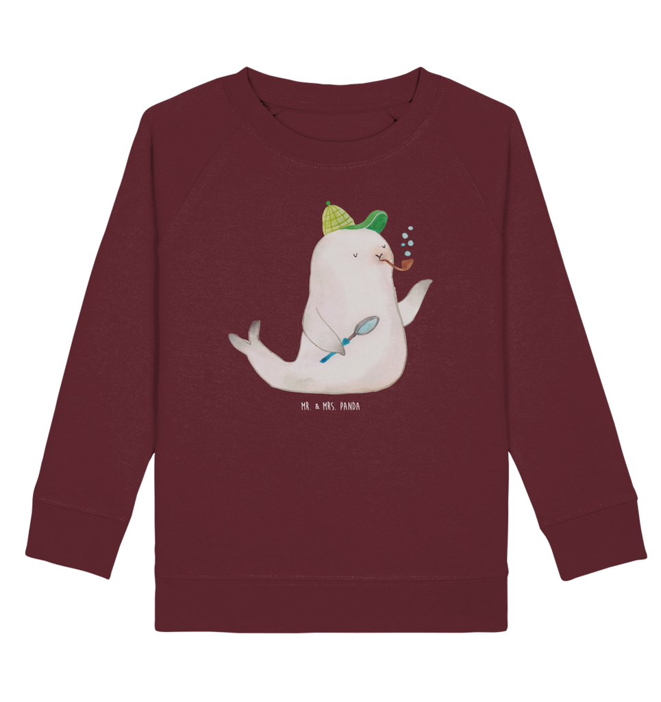 Organic Kinder Pullover Robbe Sherlock Kinder Pullover, Kinder Sweatshirt, Jungen, Mädchen, Tiermotive, Gute Laune, lustige Sprüche, Tiere