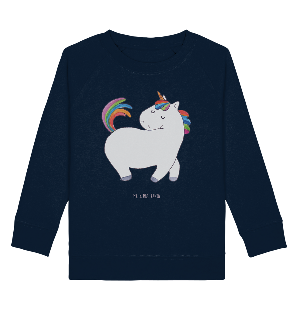 Organic Kinder Pullover Einhorn stolzierend Kinder Pullover, Kinder Sweatshirt, Jungen, Mädchen, Einhorn, Einhörner, Einhorn Deko, Pegasus, Unicorn, stolz, anders, bunt, Pferd, Reiter, Reiten, Freundin, Geschenk