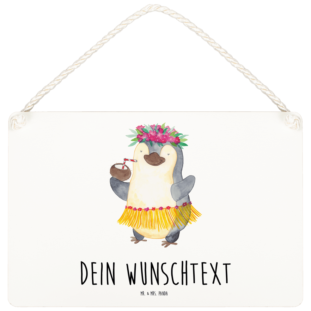 Personalisiertes Deko Schild Pinguin Kokosnuss Dekoschild, Deko Schild, Schild, Tür Schild, Türschild, Holzschild, Wandschild, Wanddeko, Pinguin, Aloha, Hawaii, Urlaub, Kokosnuss, Pinguine