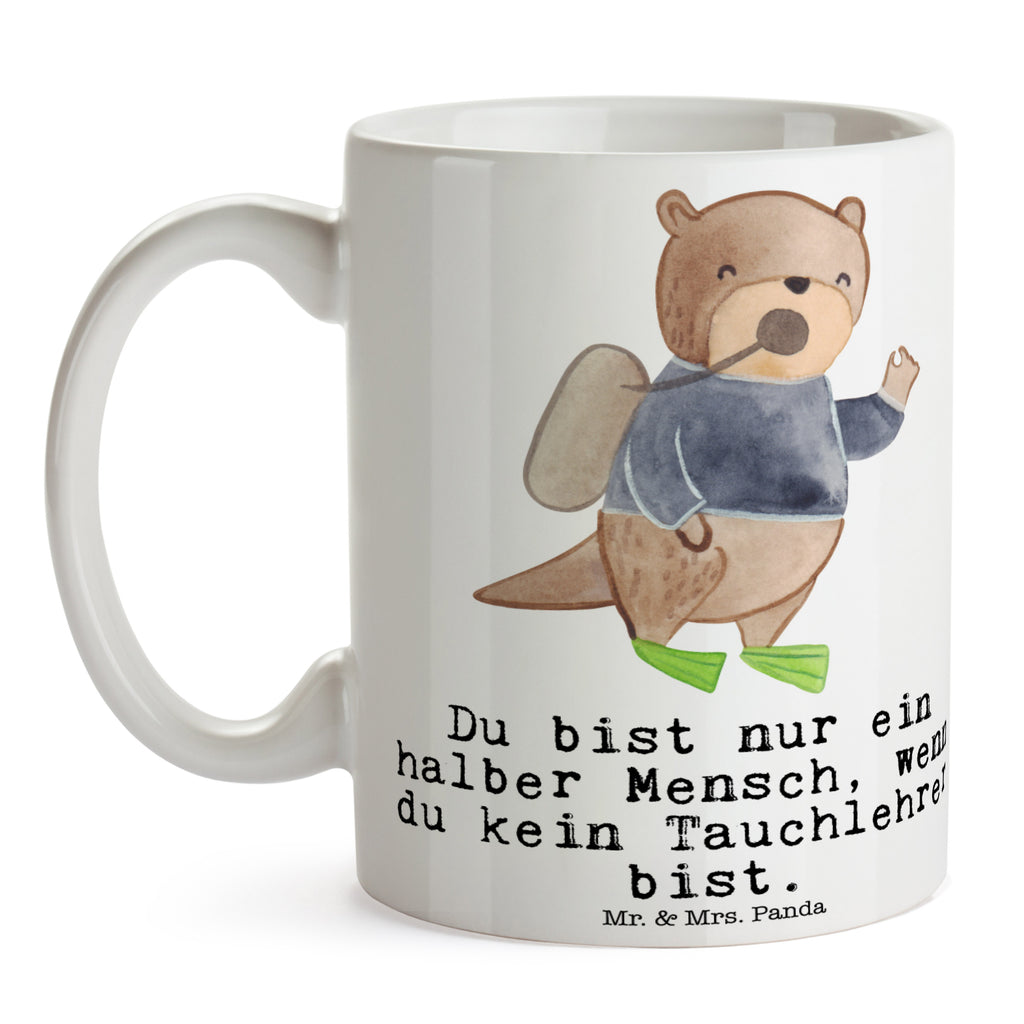 Tasse Tauchlehrer mit Herz Tasse, Kaffeetasse, Teetasse, Becher, Kaffeebecher, Teebecher, Keramiktasse, Porzellantasse, Büro Tasse, Geschenk Tasse, Tasse Sprüche, Tasse Motive, Kaffeetassen, Tasse bedrucken, Designer Tasse, Cappuccino Tassen, Schöne Teetassen, Beruf, Ausbildung, Jubiläum, Abschied, Rente, Kollege, Kollegin, Geschenk, Schenken, Arbeitskollege, Mitarbeiter, Firma, Danke, Dankeschön