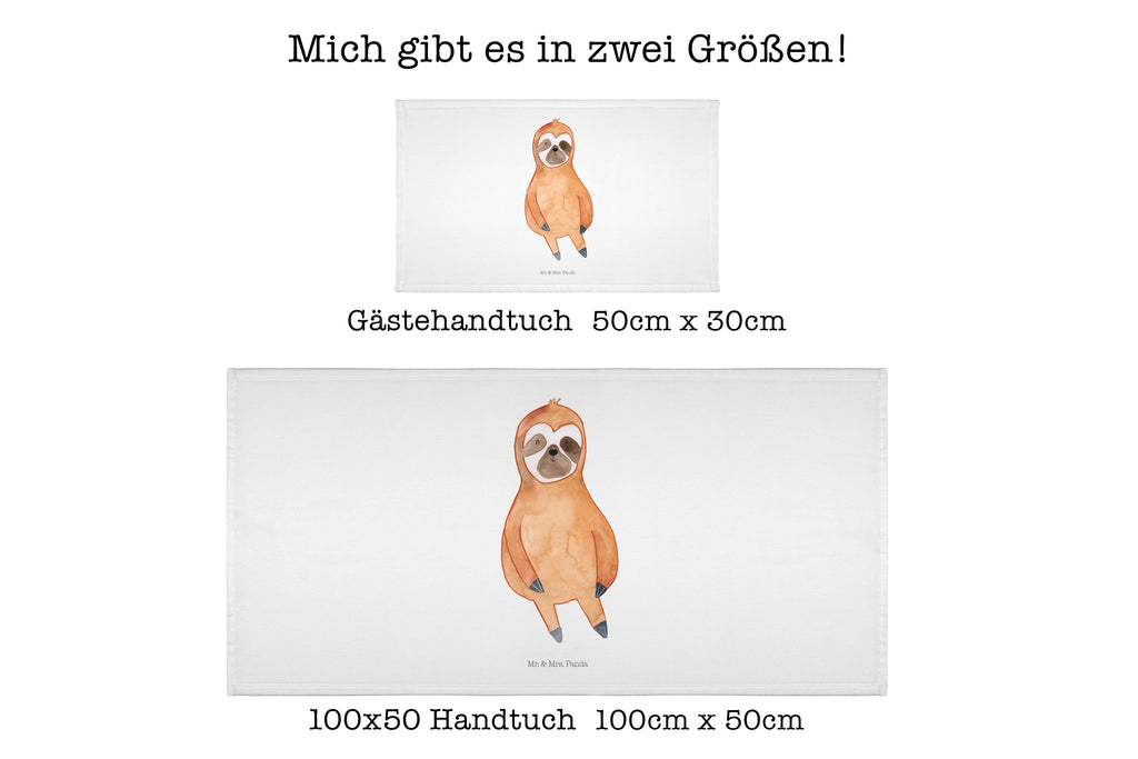 Handtuch Faultier Zufrieden Gästetuch, Reisehandtuch, Sport Handtuch, Frottier, Kinder Handtuch, Faultier, Faultier Geschenk, Faultier Deko, Faultiere, faul, Lieblingstier, Pause, relaxen, Glück, glücklich, zufrieden, happy, Zufriedenheit, Gelassenheit, Ruhe, Frieden