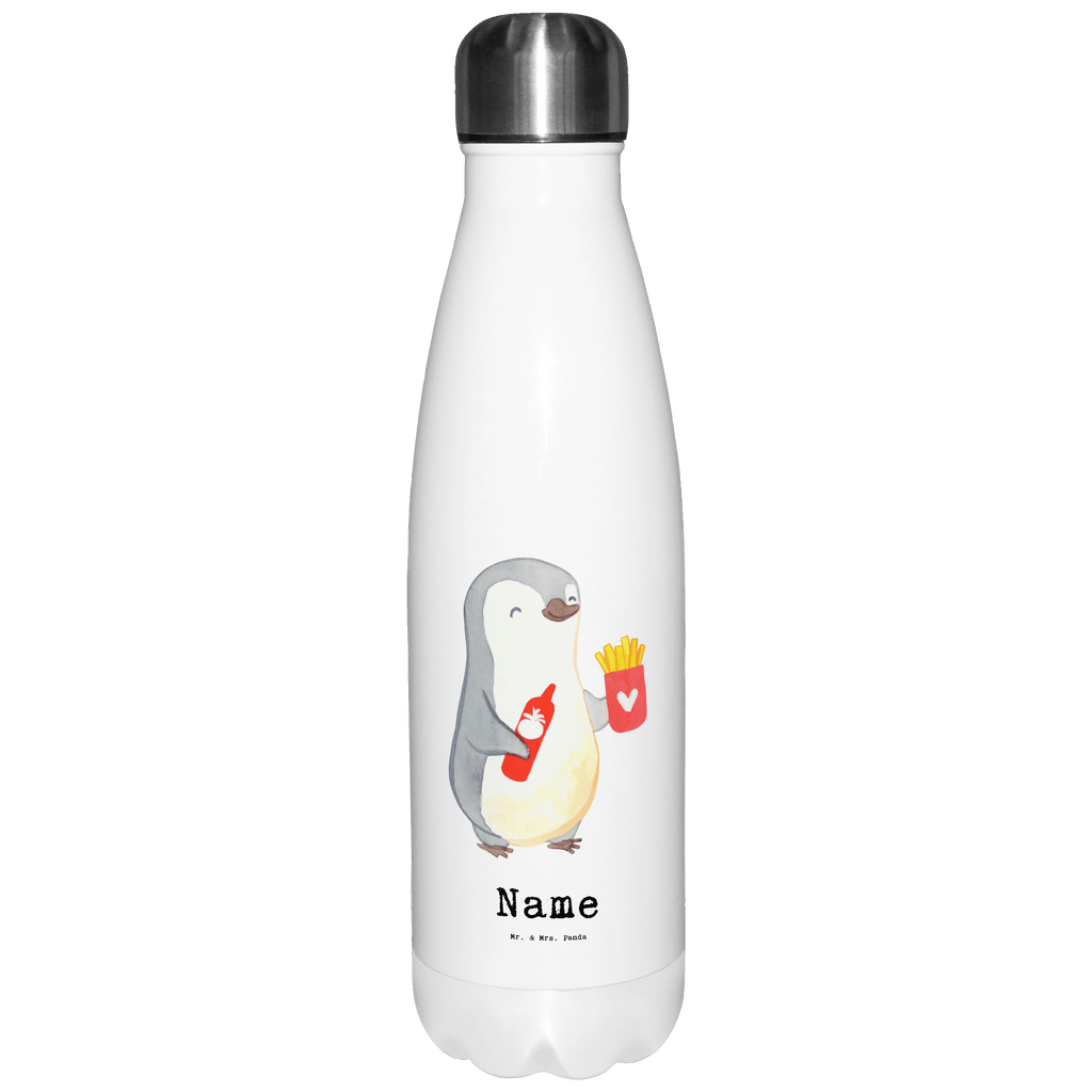 Personalisierte Thermosflasche Imbissverkäufer mit Herz Personalisierte Isolierflasche, Personalisierte Thermoflasche, Personalisierte Trinkflasche, Trinkflasche Mit Namen, Wunschname, Bedrucken, Namensflasche, Beruf, Ausbildung, Jubiläum, Abschied, Rente, Kollege, Kollegin, Geschenk, Schenken, Arbeitskollege, Mitarbeiter, Firma, Danke, Dankeschön, Imbissbesitzer, Imbissverkäufer, Pommesverkäufer, Pommesliebe