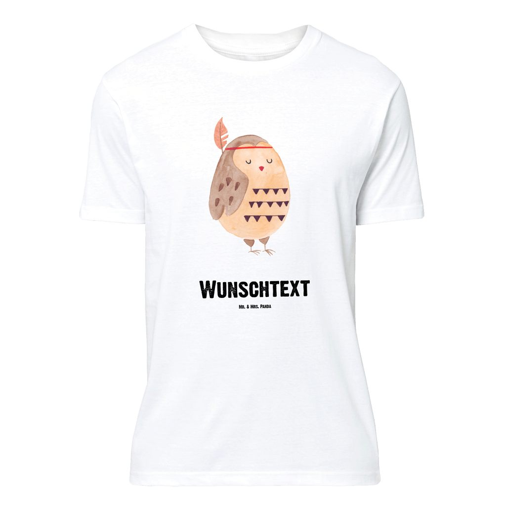 Personalisiertes T-Shirt Eule Federschmuck T-Shirt Personalisiert, T-Shirt mit Namen, T-Shirt mit Aufruck, Männer, Frauen, Wunschtext, Bedrucken, Eule, Eule Deko, Owl, Das Leben ist ein Abenteuer, Reisespruch, Federschmuck, Dekoration