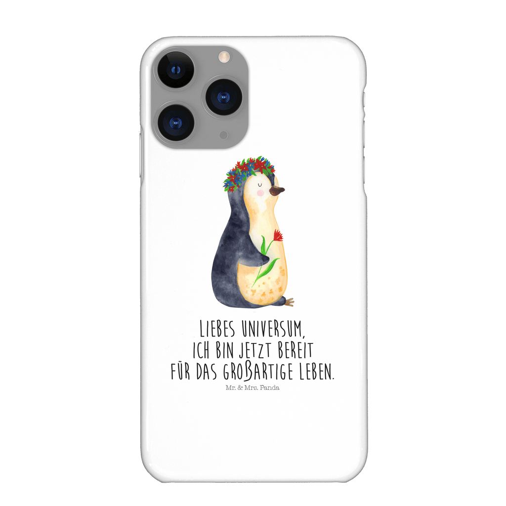 Handyhülle Pinguin Blumen Handyhülle, Handycover, Cover, Handy, Hülle, Iphone 10, Iphone X, Pinguin, Pinguine, Blumenkranz, Universum, Leben, Wünsche, Ziele, Lebensziele, Motivation, Lebenslust, Liebeskummer, Geschenkidee