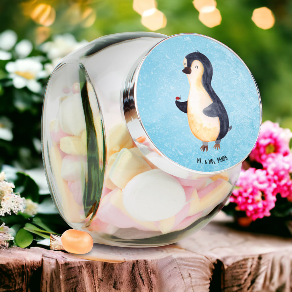 Bonbonglas Pinguin Marienkäfer Vorratsdose, Vorratsbehälter, Süßigkeitenglas, Süßigkeitendose, Kaffeedose, Müslidose, Teedose, Keksbehälter, Keksedose, Glasdose, Glasbälter, Vorratsglas, Küchenbehälter, Aufbewahrungsdose, Aufbewahungsglas, Gewürzdose, Küchenorganizer, Snackdose, Pinguin, Pinguine, Marienkäfer, Liebe, Wunder, Glück, Freude, Lebensfreude