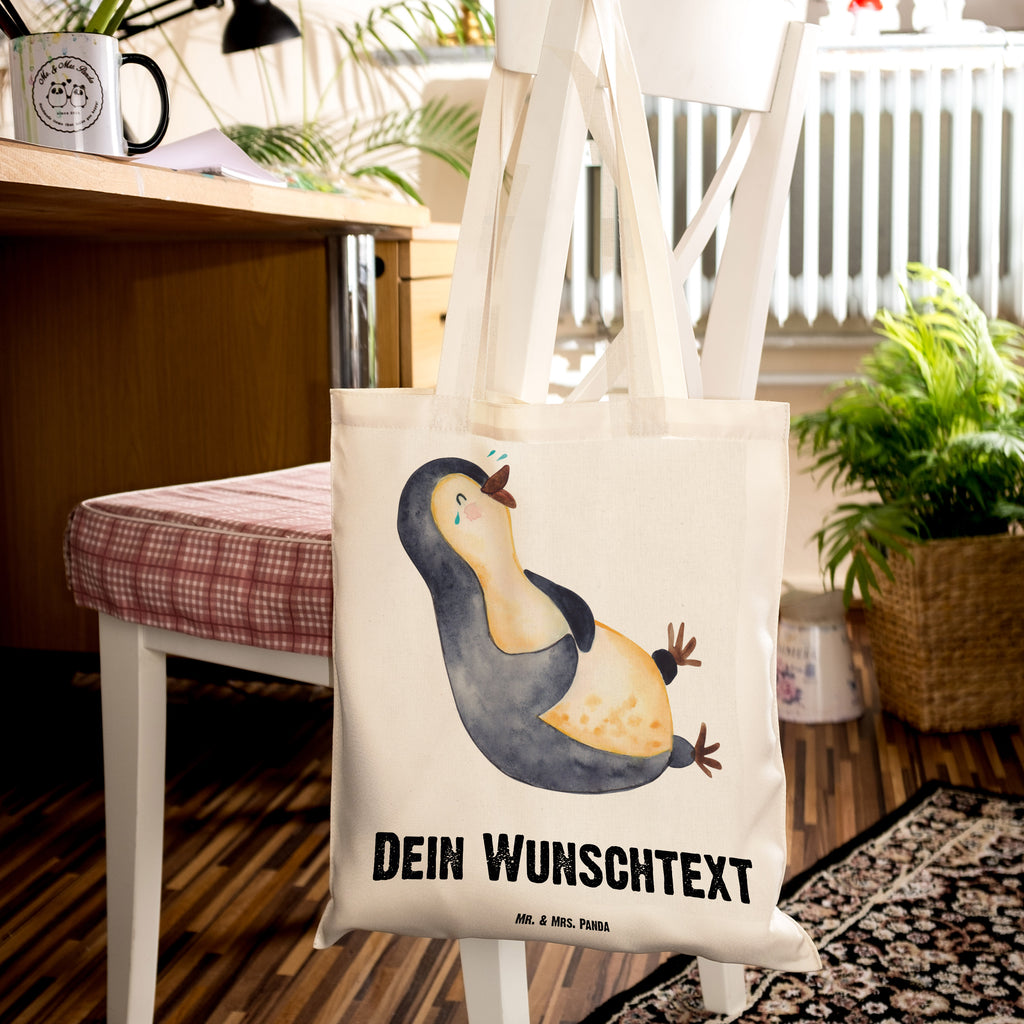 Personalisierte Tragetasche Pinguin lachend Personalisierte Beuteltasche, Personalisierter Beutel, Personalisierte Einkaufstasche, Personalisierter Jutebeutel, Personalisierter Stoffbeutel, Tragetasche mit Namen, Einkaufstasche mit Namen, Stoffbeutel mit Namen, Personalisierte Tasche, Personalisierte Jutetasche, Personalisierte Kindergartentasche, Pinguin, Pinguine, lustiger Spruch, Optimismus, Fröhlich, Lachen, Humor, Fröhlichkeit